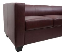 Sofagarnitur Couchgarnitur Loungesofa Kunstleder rot-braun