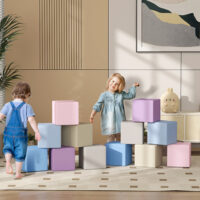 Softbausteine Würfel 12er Set kindersicher für Kleinkinder 1-3 Jahre