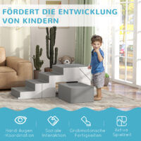 2-teiliges Set Softbausteine aus Schaumstoff und Kunstleder, vielseitiges Bauspielzeug. Ideal für Kleinkinder zum Bauen und Erkunden.