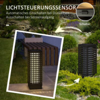Solar Aussenleuchte mit Einschaltautomatik Rattanoptik schwarz