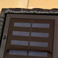 Solar Aussenleuchte mit Einschaltautomatik Rattanoptik schwarz