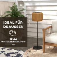 Solar Gartenleuchte LED wetterfest mit Dämmerungssensor Rattan Optik