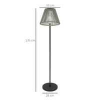 Solar Stehlampe LED mit Lichtsensor für Garten Rattan Boho