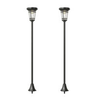 Solar Stehleuchte 2er Set höhenverstellbar mit Lichtsensor IP44