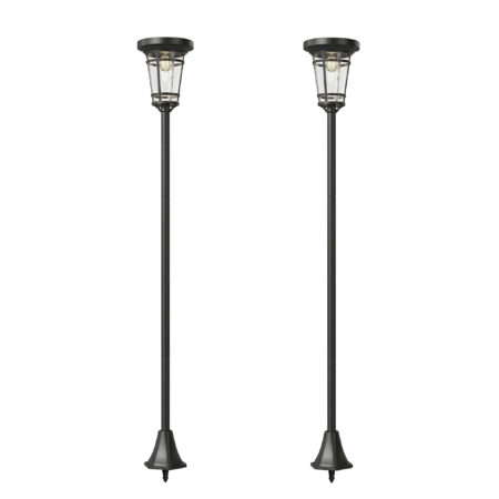 Solar Stehleuchte 2er Set höhenverstellbar mit Lichtsensor IP44