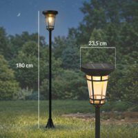 Solar Stehleuchte 2er Set höhenverstellbar mit Lichtsensor IP44