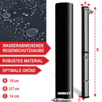 Hochwertige Solardusche in Silber-Schwarz mit 35L Tank.