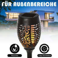 Solarleuchte 4er-Set Ø12x72 cm, ideal für den Garten, Schwarz.