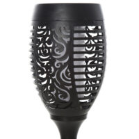 Solarleuchte 4er-Set Ø12x72 cm, ideal für den Garten, Schwarz.