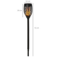 Solarleuchte 4er-Set Ø12x72 cm, ideal für den Garten, Schwarz.