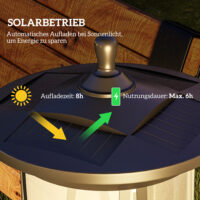 Solarleuchte LED wetterfest mit Automatik für aussen schwarz