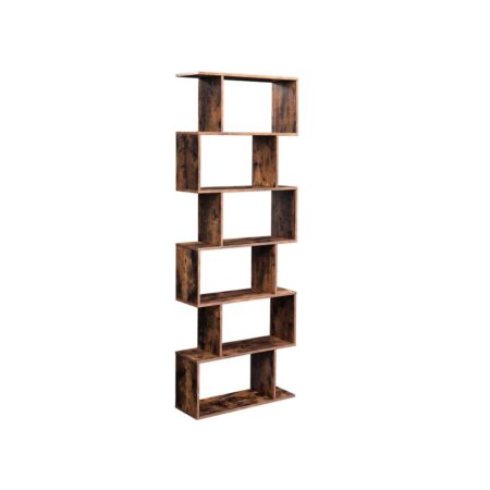 Songmics Bücherregal mit 6 Ebenen Vintage 70x24x190.5cm aus Holz