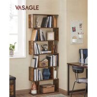 Songmics Bücherregal mit 6 Ebenen Vintage 70x24x190.5cm aus Holz