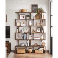 Songmics Bücherregal mit 6 Ebenen Vintage 70x24x190.5cm aus Holz