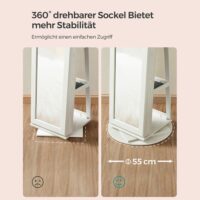 SONGMICS Drehbarer Schmuckschrank mit Spiegel