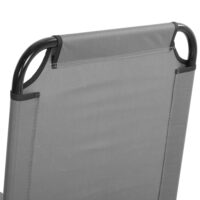 Graue Sonnenliege aus Stahl, 188x56x28cm, mit verstellbarer Rückenlehne.