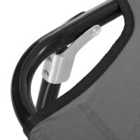 Graue Sonnenliege aus Stahl, 188x56x28cm, mit verstellbarer Rückenlehne.