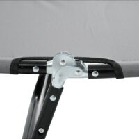 Graue Sonnenliege aus Stahl, 188x56x28cm, mit verstellbarer Rückenlehne.