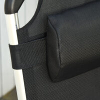 Schwarze, ergonomische Sonnenliege mit 5-facher Verstellung.