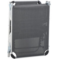 Graue Relaxliege aus Aluminium mit 5-facher Verstellung.