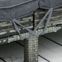 Sonnenliege Doppelliege für 2 Personen für Garten Polyrattan grau