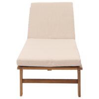 Sonnenliege Gartenliege Relaxliege Akazie Kissen creme-beige