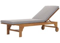 Sonnenliege Gartenliege Relaxliege Akazie Kissen grau