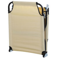 Blaue Sonnenliege aus Stahl, 188x56x28 cm, mit verstellbarer Rückenlehne.