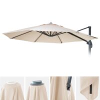 Sonnenschirm Bezug Ersatzbezug 8 Streben rund Ø3m Polyester creme-beige