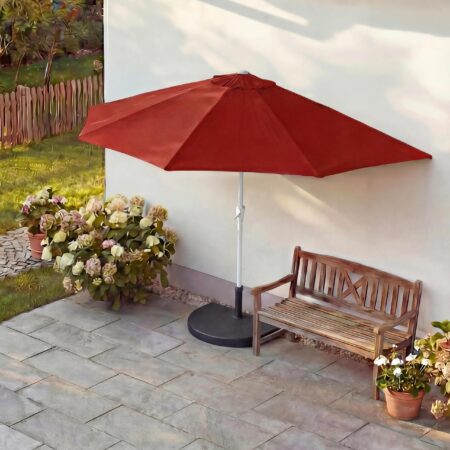 Sonnenschirm halbrund Balkonschirm UV50+ 300cm bordeaux mit Ständer