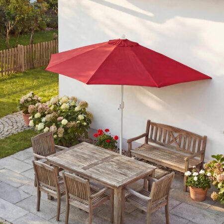 Sonnenschirm halbrund Balkonschirm UV50+ 300cm bordeaux ohne Ständer