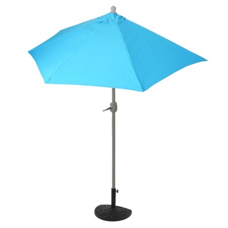Sonnenschirm halbrund Balkonschirm UV50+ 300cm türkis mit Ständer