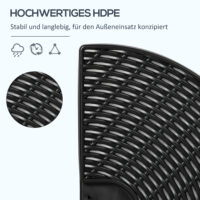 Wetterfestes Sonnenschirmgewicht 52-68kg aus HDPE in Schwarz.