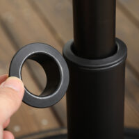 Runder Sonnenschirmständer aus Kunstharz in Bronze, 18kg.