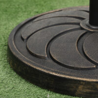 Runder Sonnenschirmständer aus Kunstharz in Bronze, 18kg.