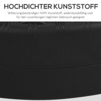 Schwarzer Sonnenschirmständer in Rattanoptik aus HDPE, 29kg.