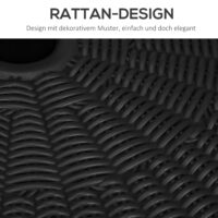 Schwarzer Sonnenschirmständer in Rattanoptik aus HDPE, 29kg.