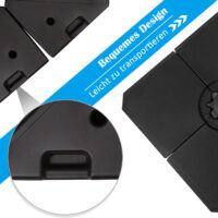 Sonnenschirmständer mit 4 Elementen bis 120kg, 100x100x95cm.