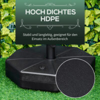 Befüllbarer Sonnenschirmständer mit stabilem Fuß, Ø60cm.