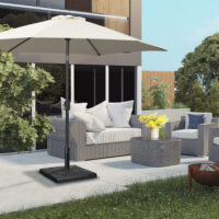 Schwarzer Sonnenschirmständer aus Kunstharz, 19kg, für Ø32-48mm.