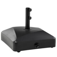 Schwarzer Metall-Sonnenschirmständer 43-60kg mit Rollen.