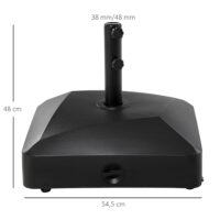 Schwarzer Metall-Sonnenschirmständer 43-60kg mit Rollen.