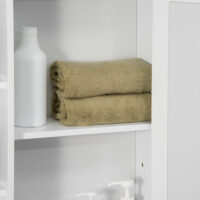 Weisser Spiegelschrank als Hängeschrank für das Bad 66x17x63cm mit 8 Fächern