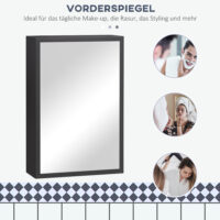 Moderner schwarzer Spiegelschrank mit 3 Schichten platzsparend