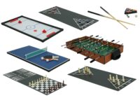 Multifunktionaler 7in1 Spieletisch mit Kicker Billard Hockey 80x123 cm