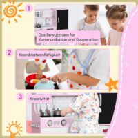Spielküche für Kinder mit Zubehör Herd und Eismaschine pink