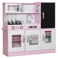 Spielküche für Kinder mit Zubehör Herd und Eismaschine pink