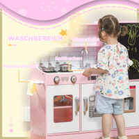Spielküche für Kinder mit Zubehör Herd und Eismaschine pink