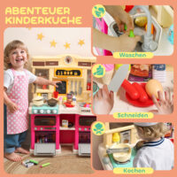 Spielküche für Kinder mit Wasserhahn Licht und Zubehör