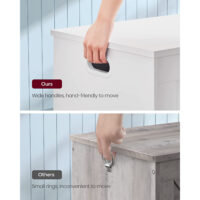 Geräumige Kinderbank mit Stauraum und Klappdeckel, tragfähig bis 136 kg – Maße: 40 × 76 × 48 cm, aus robuster Spanplatte.